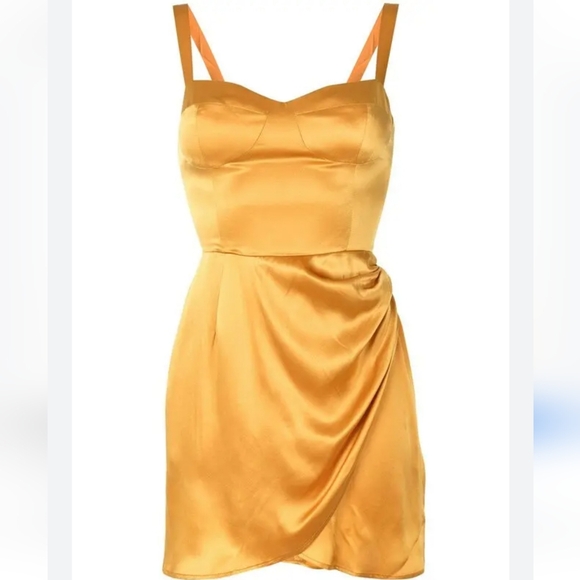 NWT Reformation Fonda 100% Silk Bustier Bodice Ochre Yellow Size 12 - Picture 1 of 11